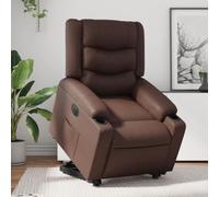 Homgoday Sillón reclinable elevable eléctrico de Cuero sintético marrón Sillón de Masaje Silla Relax para Televisión Sofá Individual Butaca para Salón Dormitorio Cine