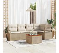 Homgoday Sofá de Jardín 3 Piezas Beige Rattan - Estilo y Comodidad para tu Espacio Exterior Modelo WQZJA-3356377ES