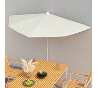 Homgoday Sombrilla de jardín semicircular con Palo Arena 180x90 cm Sombrilla Terraza Exterior, Sombrilla Jardín Grande Orientable Jardín Parasol Balcón