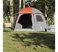 Homgoday Tienda Familiar Igloo para 6 Personas Impermeable Gris Naranja Tienda de campaña Ligera Tienda de Playa Tiendas Camping