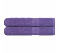 Homgoday Toallas 2 uds 100% algodón Morado 100x200 cm 600 gsm Toallas faciales para baño, Toallas Grandes de Rizo de algodón,extraabsorbentes, Secado rápido, Toalla de salón