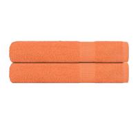 Homgoday Toallas de Sauna 2 uds 100% algodón Naranja 80x200 cm 360 gsm Toallas faciales para baño, Toallas Grandes de Rizo de algodón,extraabsorbentes, Secado rápido, Toalla de salón
