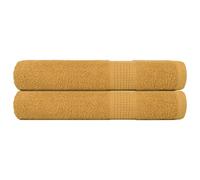 Homgoday Toallas de Sauna 2 uds 100% algodón Oro 80x200 cm 360 gsm Toallas faciales para baño, Toallas Grandes de Rizo de algodón,extraabsorbentes, Secado rápido, Toalla de salón