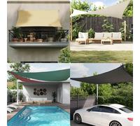 Homgoday Toldo de Vela Rectangular Tela Oxford Beige 5x7 m Toldo de Vela Impermeable a Prueba de Viento protección UV para Patio,Jardín, Exteriores