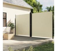 Homgoday Toldo Lateral retráctil Crema 200x1200 cm, Toldo de Exterior, Protege la Privacidad, Protector Solar a Prueba de Viento, Separador de Ambientes Exterior para Balcón, Jardin y Terraza