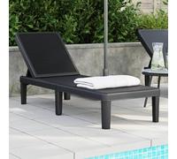 Homgoday Tumbona 4 alturas ajustables, color negro, 155,5 x 57 x 28 cm, iPP, tumbonas para tomar el sol, sofá cama muebles, tumbona de piscina, tumbona de jardín modelo 4008100
