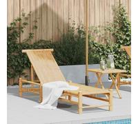 Homgoday Tumbona 55x199x30 cm Bambú Tumbona, Tumbona Reclinable, para Terraza, Piscina, Jardín