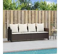 Homgoday Tumbona con cojín, sofá de jardín, muebles de jardín, cama de salón, sofá, cama de jardín, muebles de jardín, tumbona de relax, muebles de jardín, terraza, balcón, marrón, poliratán