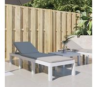Homgoday Tumbona con Cojines PP Blanco Tumbona Jardin tumbonas Jardin Exterior Tumbona de Playa Sillón de Relajante