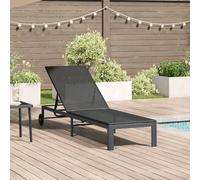 Homgoday Tumbona con Ruedas Negra de Poliratán Tumbona de Jardín, para Exterior Playa, terrazas, Patios, Jardines