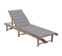 Homgoday Tumbona de jardín con cojín de bambú, tumbonas para tomar el sol, sofá cama muebles, tumbona de piscina, tumbona de jardín modelo 3061633