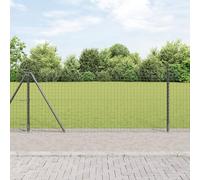 Homgoday Valla Metálica Decorativa para Jardín,Valla de Jardín para Exteriores Patio Césped Jardín Macizo de Flor Postes de Cerca Set de 26 Gris Concreto, Metal 3.2 x 3.2 x 110 cm