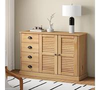 Homgoday Vigo - Aparador con cajones - Medidas 113 x 40 x 75 cm - Madera maciza de pino, mesitas de noche para dormitorio, mesilla de noche aparador para dormitorio, armario de suelo F