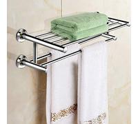 HOMGX Toallero, Barra de Toalla de Metal de Acero Inoxidable montado en la Pared, Estante de baño, Soporte de Barra de Toalla Doble, Organizador de Estante de Toalla para baño, 24 Pulgadas