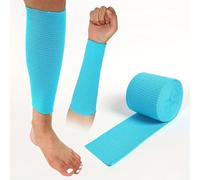 HOMHPLFE 1 rollo Vendas tubulares Vendaje elástico de Soporte para brazo Vendaje de Neta elástica Transpirable Tubular vendaje de gasa de algodón, Azul (10cm×5m/3.94in×5.47yds)