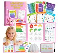 homicozy Material magnético para cálculo de roturas, azulejos y círculos de rotura, juguete educativo para niños a partir de 3 años (rosa)