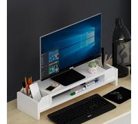 Homidea CINAR Soporte para monitor - Organizador - Estante adicional - Elevador de pantalla para escritorio (CINAR - blanco)