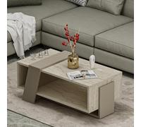 Homidea Melisa - Mesa baja de centro - Mesa baja de sofá - Mesa de centro moderna en un diseño moderno con estante 91,8 x 48,8 x 35 cm (travertino beige)