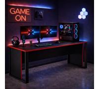 Homidea Vortex - Mesa de juegos de 150 cm, mesa para videojuegos con marco estable, escritorio de PC para configuración de juegos, mesa de ordenador para habitación juvenil, oficina y oficina en casa