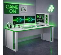Homidea Vortex - Mesa para videojuegos de 150 cm, con marco estable, escritorio para PC, para configuración de juegos, mesa de ordenador para habitación juvenil, oficina y oficina en casa, moderna