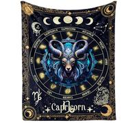 Homieblanket Manta del zodiaco Capricornio para mujeres y hombres, diseño temático de astrología secreta, mantas impresas para adolescentes, adultos, regazo, silla, sofá, manta de forro polar suave,
