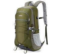 HOMIEE Mochila de Senderismo 45L Bolsa de Impermeable Nylon para Caminatas para Computadora Portátil Adecuada para Caminatas Excursiones Deportes al Aire Libre, Verde con Grigio