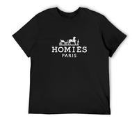 Homies Paris Unisex T-Shirt Printed tee Black Mens Top Shirt M