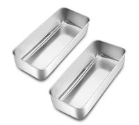 Homikit 2 moldes de 30,5 cm de acero inoxidable para pan, pan y tostadas, rectangulares de 7,6 cm de profundidad, saludables y no tóxicos, aptos para lavavajillas