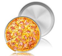 Homikit Bandeja para pizza, 30 cm, redonda, de acero inoxidable, para pizza, juego de 2 unidades, para hornear en el horno, saludable y duradero, fácil de limpiar y apto para lavavajillas