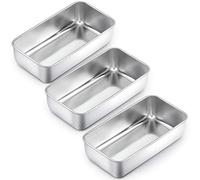 Homikit Molde para pan/pastel/tostado, 3 unidades, acero inoxidable, 23,5 x 12,6 x 6 cm, saludable, fácil de limpiar y apto para lavavajillas