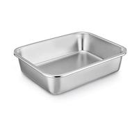 Homikit Molde rectangular de acero inoxidable, molde para horno, grande, 32,5 x 25,5 x 8 cm, perfecto para lasaña/brownie/gratinado, resistente y resistente al calor, apto para lavavajillas