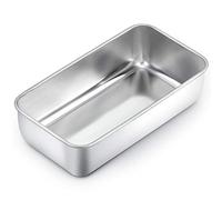 Homikit Molde rectangular de acero inoxidable, molde para pan, molde para pasteles, 23,5 cm x 12,6 cm x 6 cm, molde rectangular para pan/pasteles/tostadas, saludable