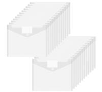 HOMIKLSA 24 carpetas para documentos A4, transparentes e impermeables, 11 agujeros de borde A4 con bolsillo para etiquetas, transparentes para organizar documentos, suministros de oficina, deberes