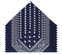 HOMIKLSA pañuelos mujer,Foulard Carré para Hombre y Mujer, Pack de 12 Bandanas Paisley, Estilo Cowboy para Moda y Accesorios para Cuello, Cabeza, Muñeca, Adultos y Niños (Azul marino)