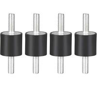 Hominas Amortiguador de Goma M6, Bloque Silencioso de 20 X 20 mm Aisladores de Vibración Soportes con Pernos M6 X 18 mm Amortiguador para Botes de Coche, 4 Piezas