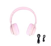 Hominas Auriculares Bluetooth para niños, inalámbricos, con luz LED, estéreo, Plegables, Diadema Ajustable con micrófono Incorporado para niños Que escuchan y reproducen música (Rosa)