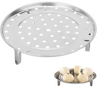 Hominas Bandeja de Cocción Redonda de Acero Inoxidable, Redonda Soporte de Cocción Vapor con Patas Desmontables Olla de Soporte para Cocina Casera, Plata 24 cm
