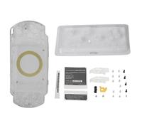 Hominas Carcasa de Repuesto Premium 1000, Carcasa Completa Duradera con Kit de Botones para Accesorios de reparación de Consola 1000, Negro, Azul, Transparente y Plateado (Transparente)