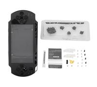 Hominas Carcasa de Repuesto Premium 1000, Carcasa Completa Duradera con Kit de Botones para Accesorios de reparación de Consola 1000, Negro, Azul, Transparente y Plateado (Negra)