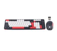 Hominas Combo de Teclado y Mouse inalámbrico Bluetooth, Modo Dual, 100 Teclas, Teclado ergonómico para Juegos, Juego de Mouse de 1600 PPP para PC, computadora portátil, computadora (Roja)