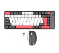 Hominas Combo de Teclado y Mouse inalámbricos Diseño QWERTY de 84 Teclas Bluetooth USB Diseño de Color de Contraste Juego de Mouse y Teclado Compacto para Oficina, Viajes y Trabajo (Roja)
