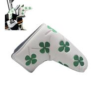 Hominas Cubierta para Martillo de Golf para Putter 17,5 x 15 cm Putter Cover Clover para Todos Los Putters Adapta a Todas Las Marcas (Blanco)