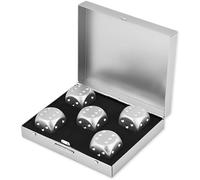 Hominas Dados De Aleación De Aluminio, Juego De Dados De Metal Sólido De 5 Piezas Dados De Metal Portátiles para Beber Juego De Fiesta (Square Box-Plata)