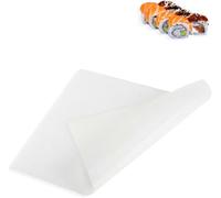 Hominas Estera Enrollable de Sushi para Juntas, Rodillo De Sushi De Silicona Reutilizable Lavable DIY Alfombrilla Antiadherentes para Enrollar Pasteles 27,5 x 24,8 cm, Blanco