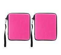 Hominas Estuche rígido de EVA Bolsa de Almacenamiento Estuche de Transporte de Viaje portátil Protector con Cordones para 2DS a Prueba de Golpes Rosa Rojo Azul Negro 2 uds (Rosa)
