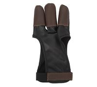 Hominas Guante de Tiro, Accesorios para lengüeta de Dedo, Protector de Tres Dedos, Guantes de Tiro con de Cuero PU para Compuesto recurvo (S)