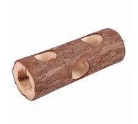 Hominas Holz-Tiertunnel-Übungsröhre, Kauspielzeug, natürliche Holzfarbe, lustiges Haustier-Übungsröhre für Kleine Haustiere wie Hamster, Kaninchen, Frettchen, Meerschweinchen, (Groß)