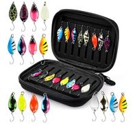 Hominas Juego de 16 cebos artificiales para trucha, 2,5 g/3,5 g/5 g, multicolores, con caja de almacenamiento para trucha, lucio y perca