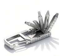 Hominas Llavero multiherramienta, 12 en 1, multiherramienta plegable de acero inoxidable, llavero plegable para exteriores