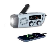 Hominas Radio Solar de Emergencia Portátil Radio Am/FM Recargable Solar y por Manivela con Linterna LED, Alarma SOS, USB para Carga de Emergencia de Smartphone de Camping al Aire Libre